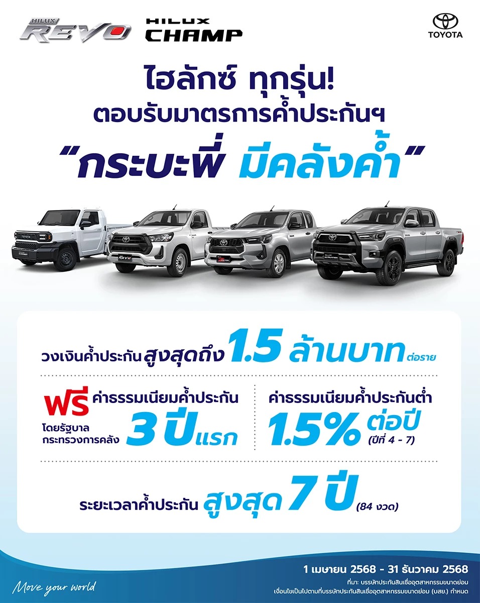Toyota Hilux Revo ตอบรับโครงการ “กระบะพี่ มีคลังค้ำ” ข้อเสนอพิเศษเพื่อชาว SMEs